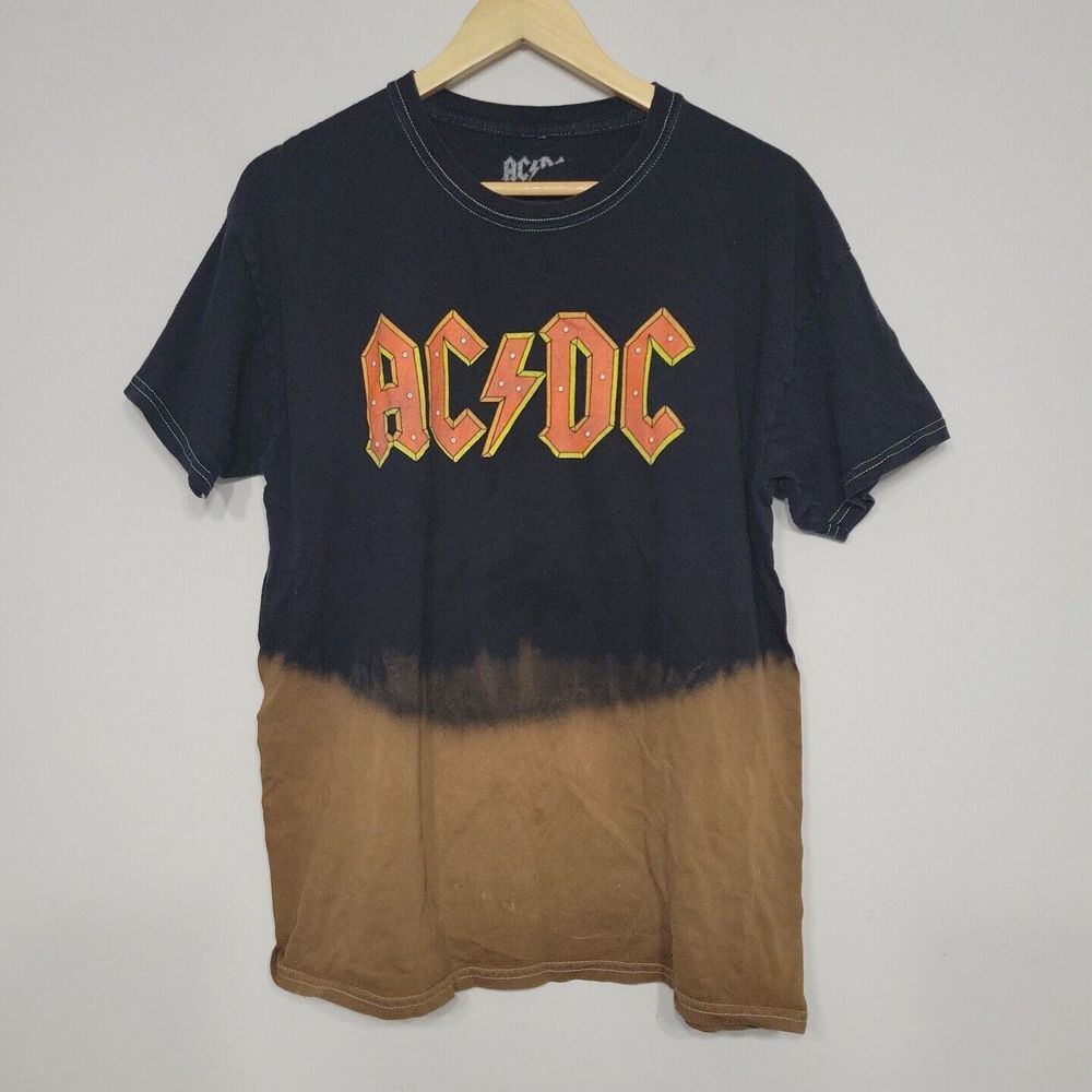 ACDC Men's Tshirt Size Medium Ombre Bleach‎ White Stitch